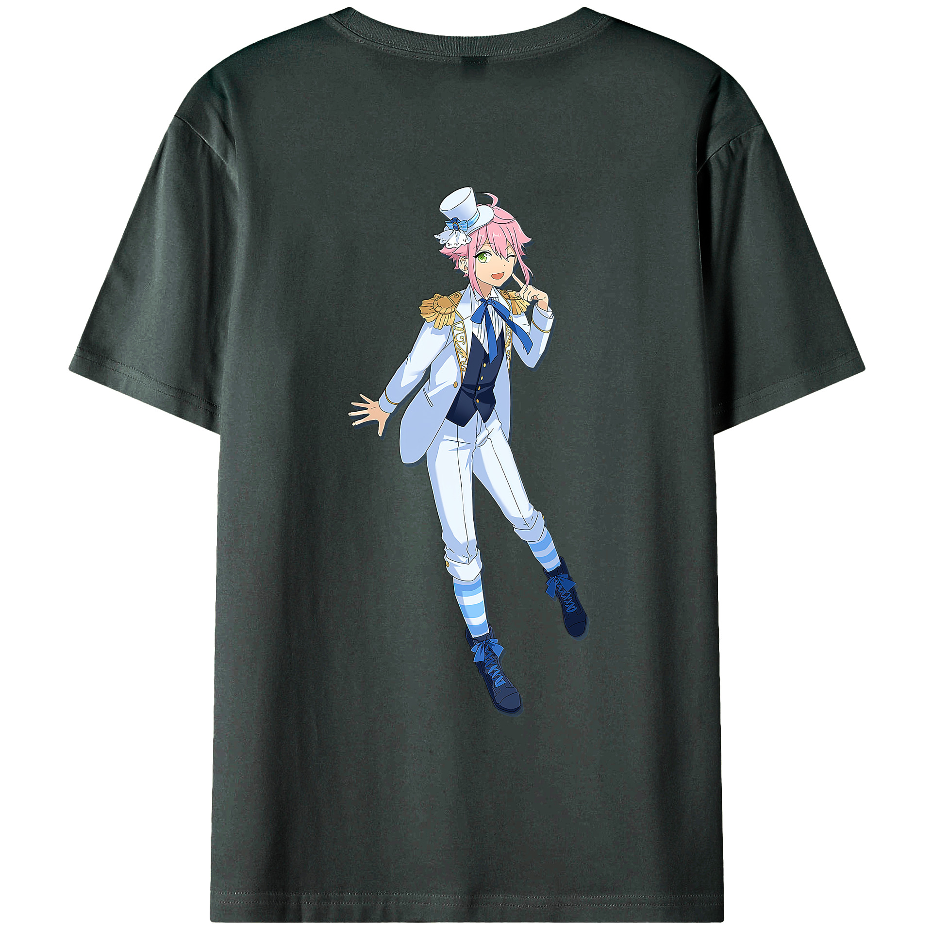 （画像用） あんさんぶるスターズ! Ensemble Stars 綿100％ メンズ半袖Tシャツ（バックプリント） 通気性